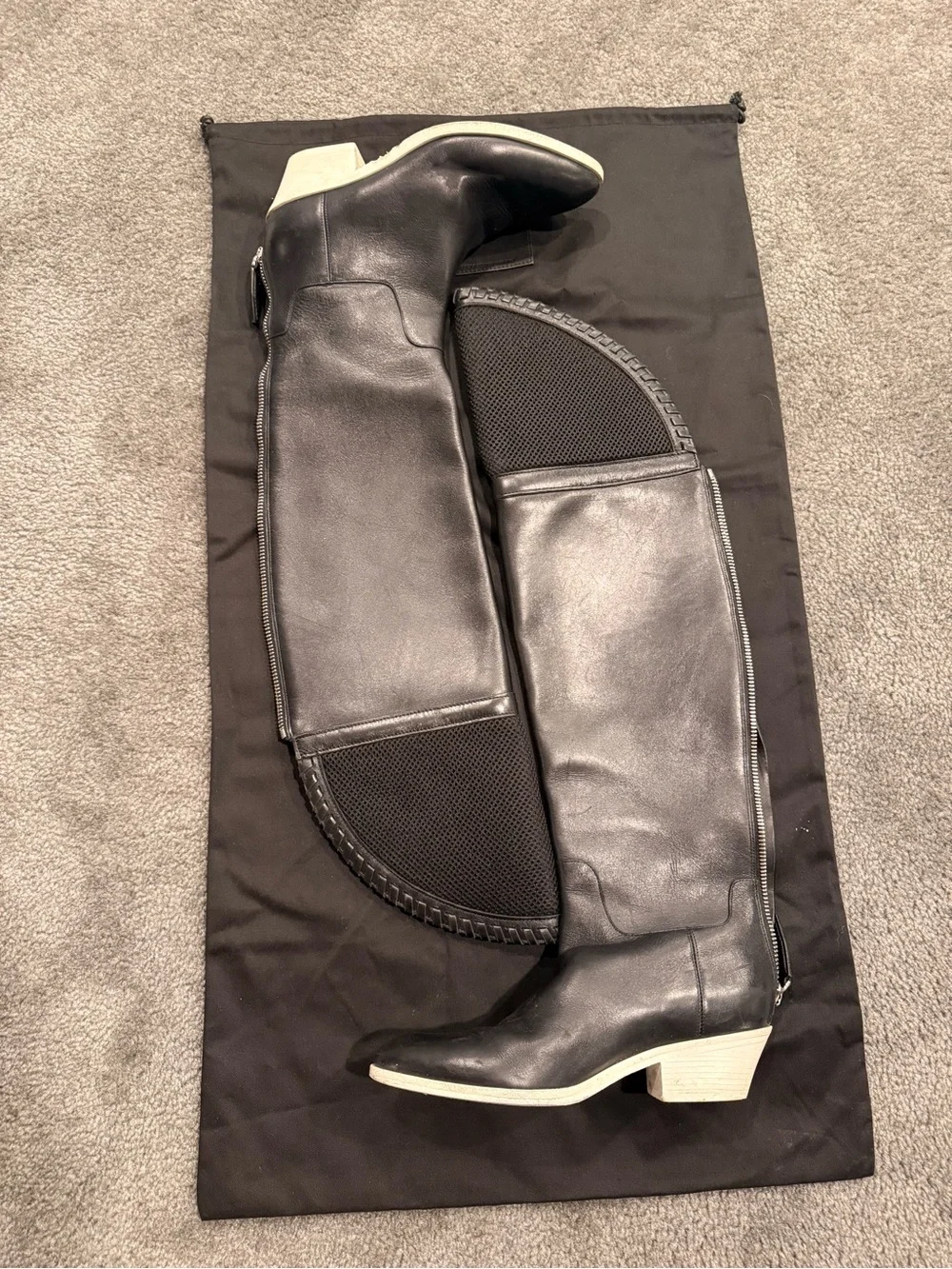 Alexander Wang Over The Knee Leather Boots Size 7